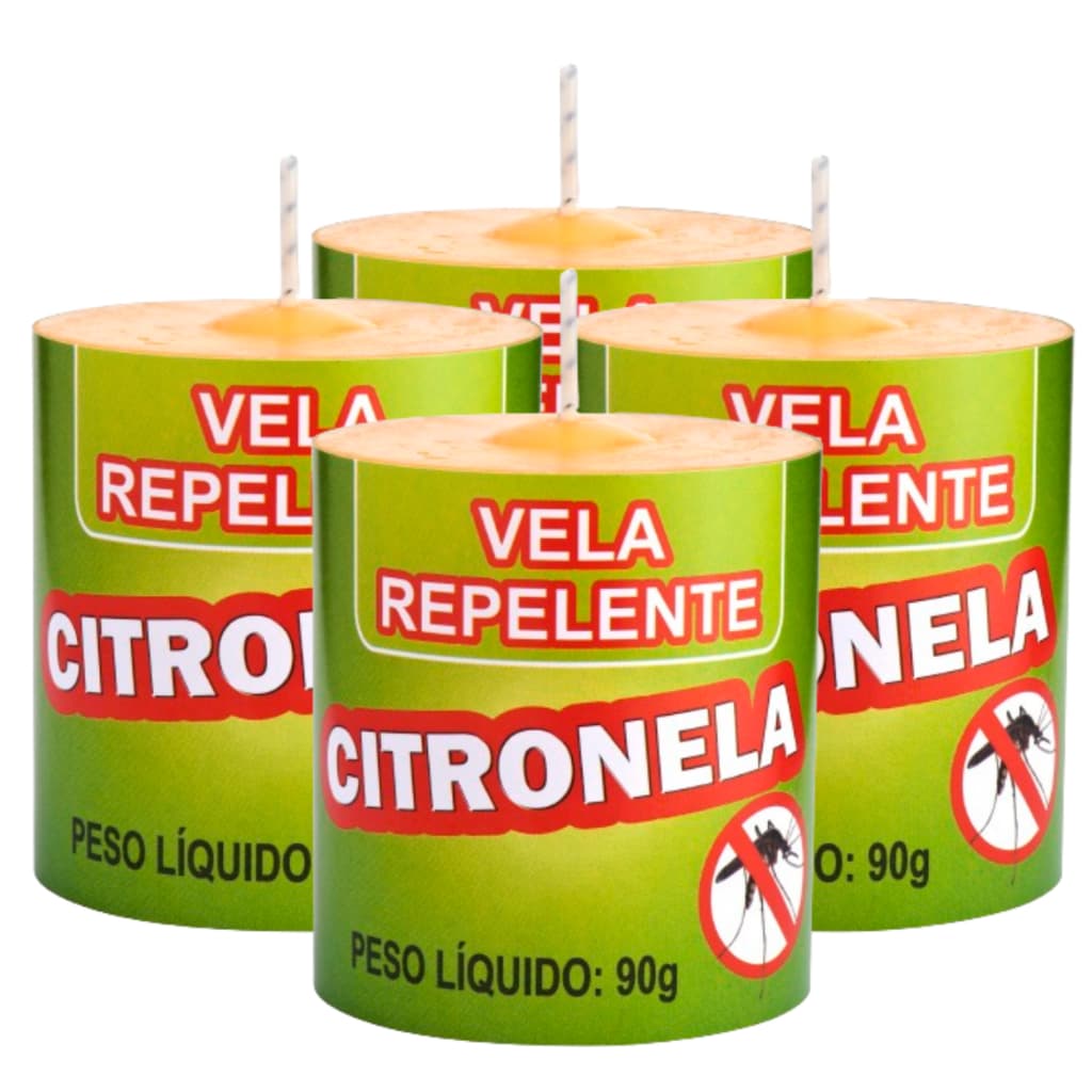 Kit 12 Vela Aromática de Citronela 90g Repelente Pernilongo e Mosquitos
