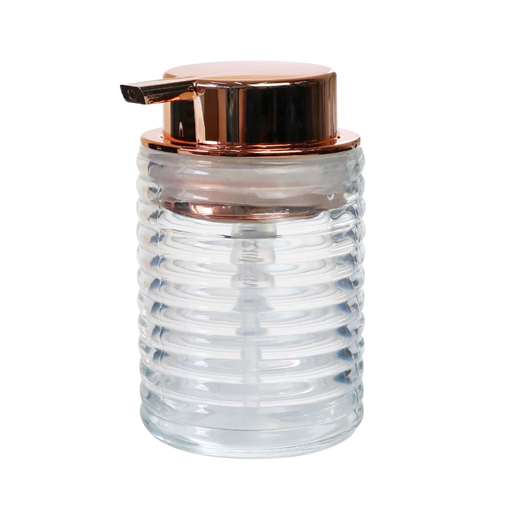 Porta Sabonete Liquido de Vidro Gold Rose 300ml