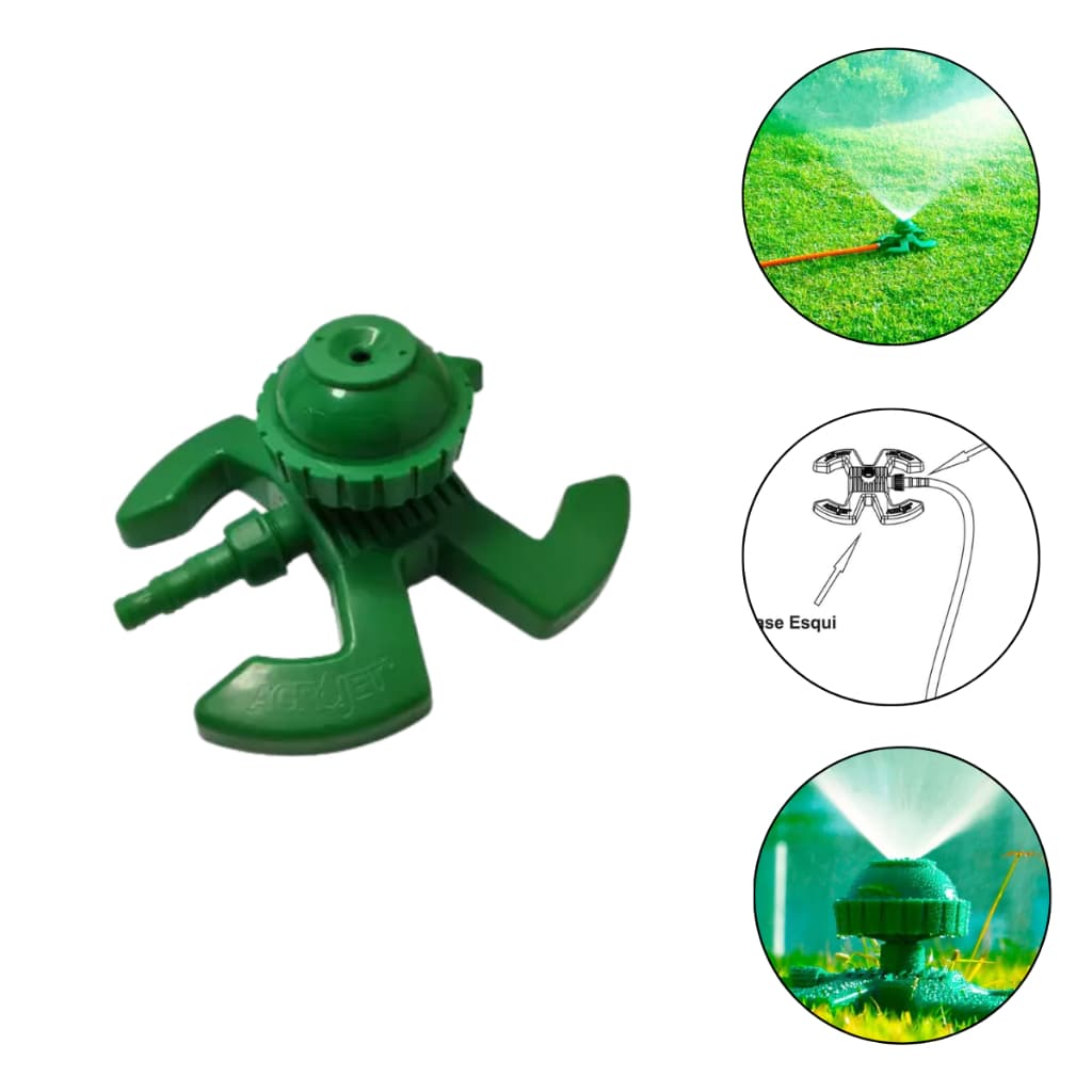 Aspersor Vulcão Sapo Agrojet para Irrigação Jardim Horta Com Adaptador Mangueira 1 Unidade