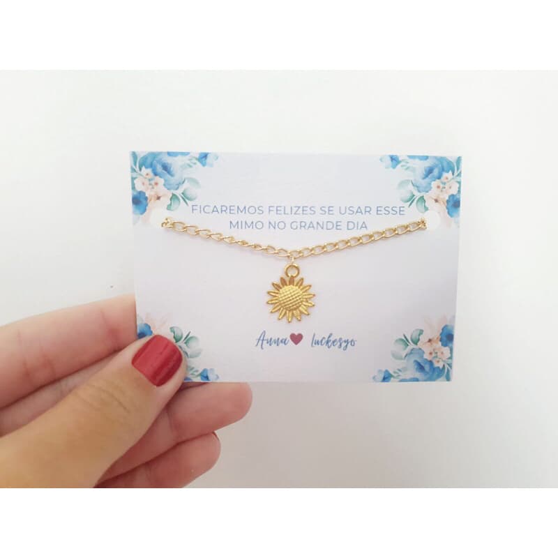 pulseira girassol para madrinha e Daminha de Casamento