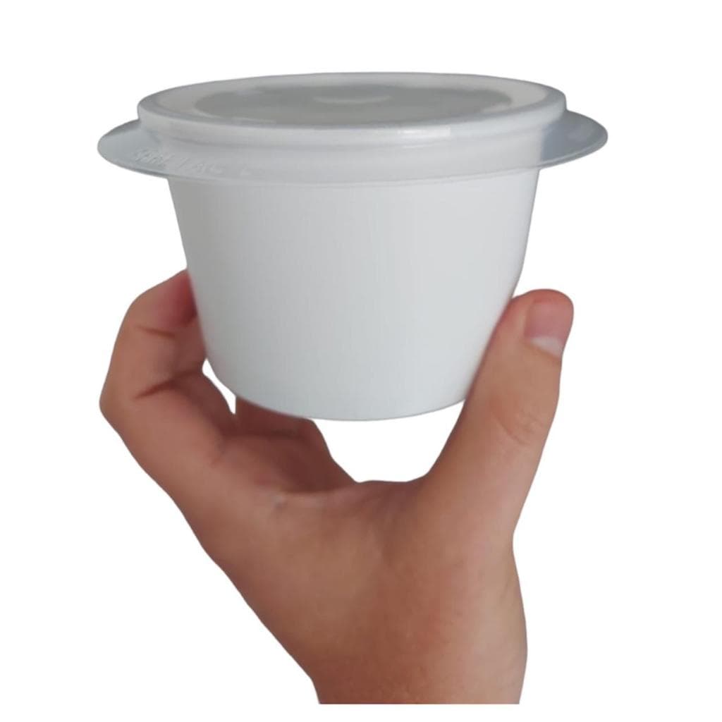 Pote de papel Com Tampa 360 ml 25 un branco liso biodegradável Festa Eventos Restaurantes Bares Cafeterias Lanchonetes