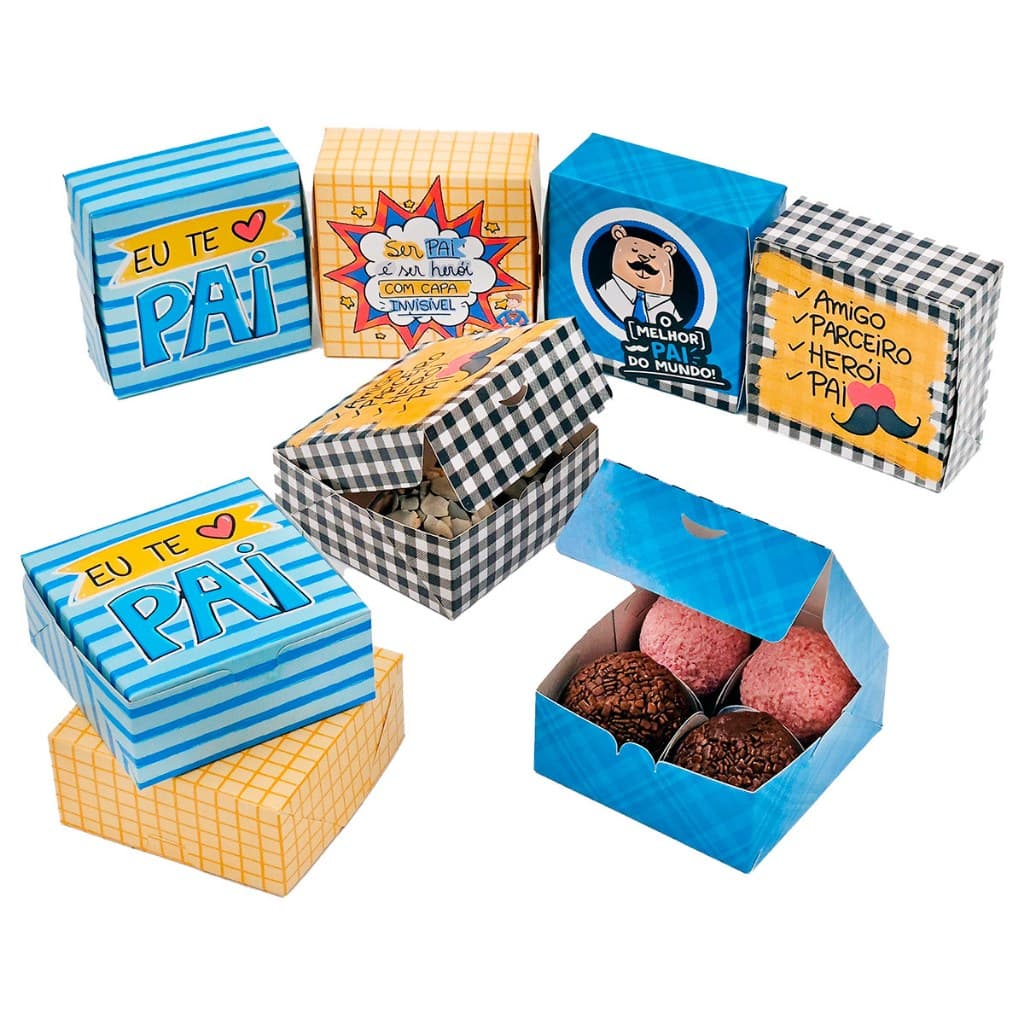 Caixas 4 doces, Presente ou lembrancinha Especial do Dia dos Pais