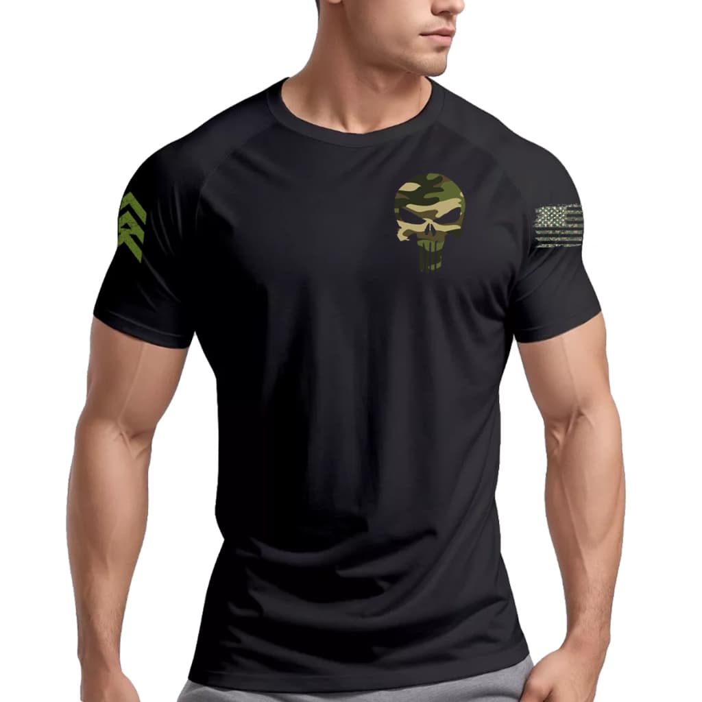 Camiseta Dry Fit Original Masculino Justiceiro Camuflado Muscle Fit
