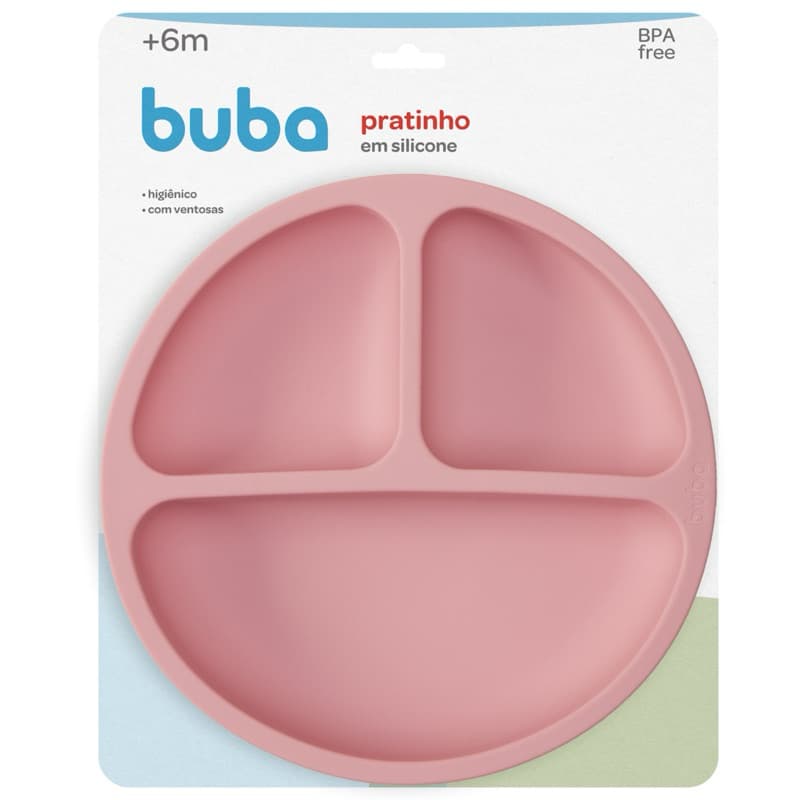 Pratinho em Silicone com Ventosa - Rosa - Buba