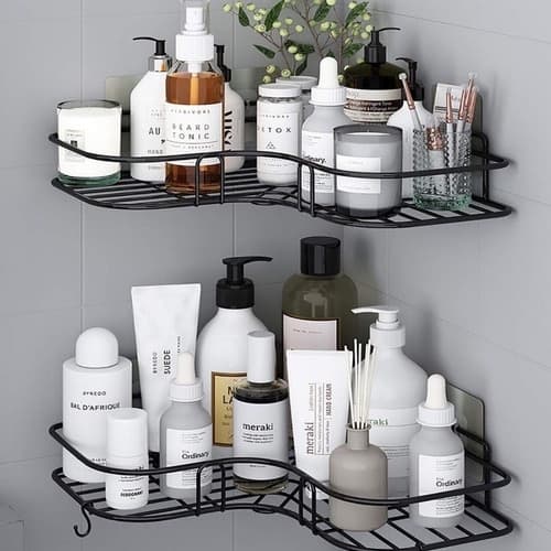 Kit com 2 Prateleiras Suporte de Parede Organizador para Banheiro Shampoo Condicionador