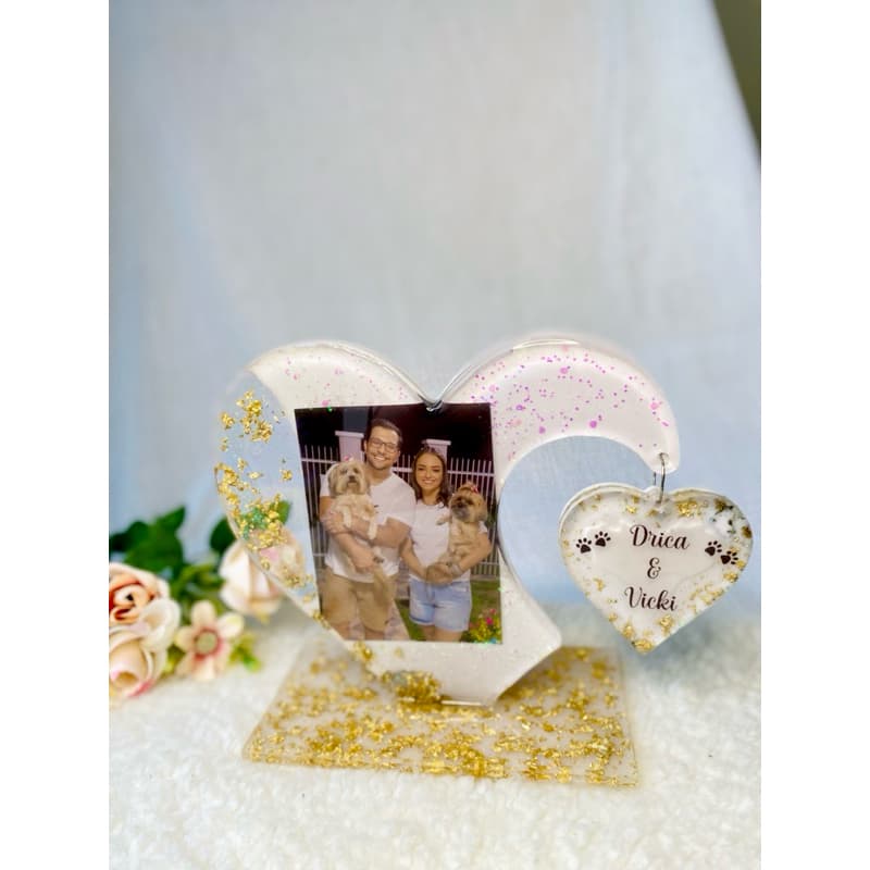 Quadro Resina coração penduradinho quadro personalizado eternização coração quadro coração