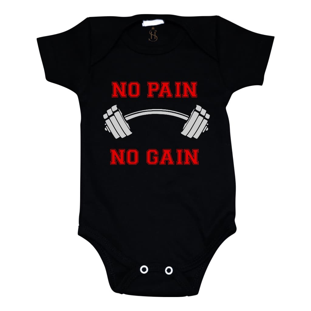 Body Bebê Gírias de Academia Estampas No Pain No Gain Gym Rat Shape