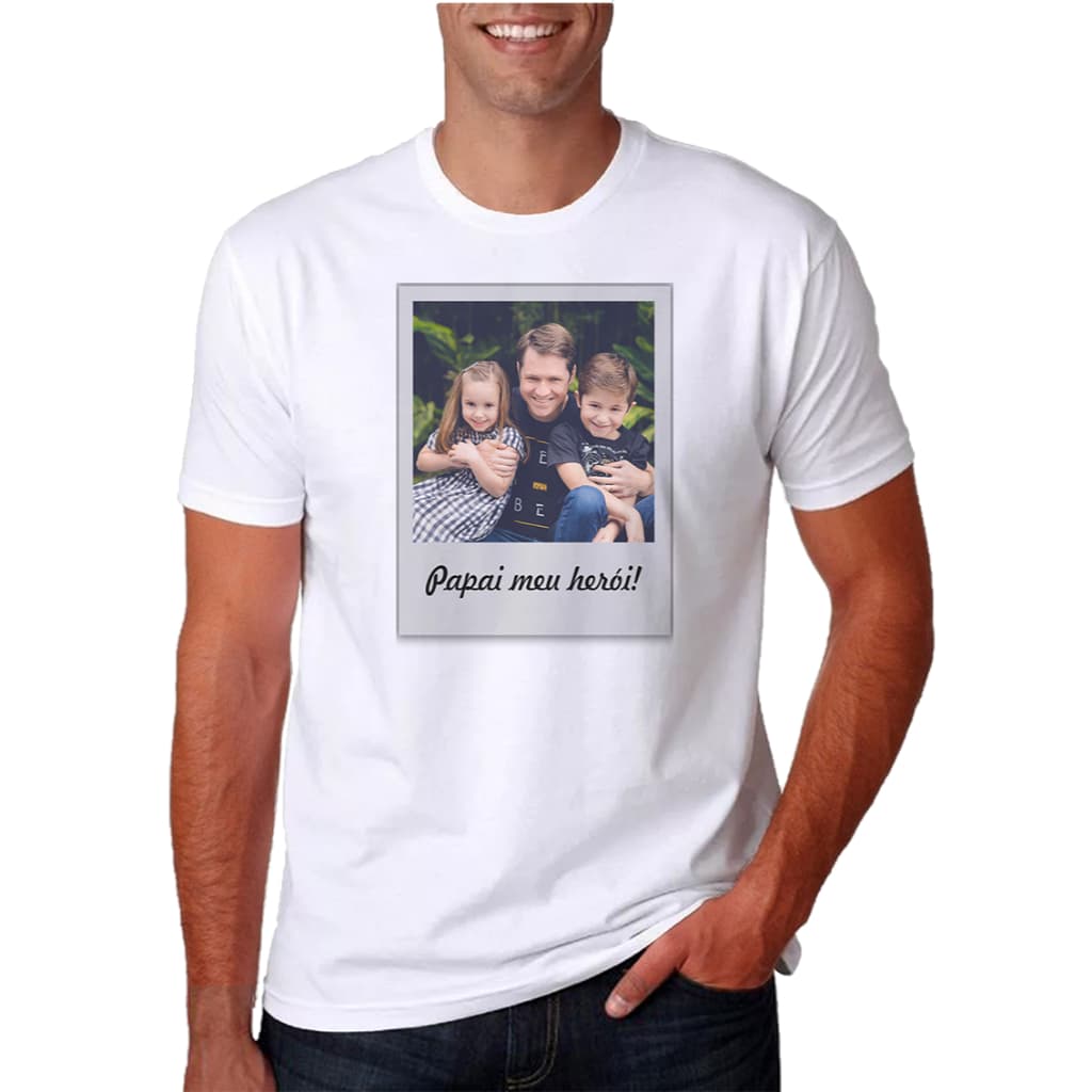 Camisa personalizada com foto e mensagem especial dia dos pais