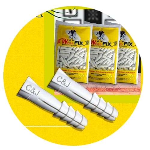 Bucha Branca de Fixação em Nylon Sem Anel de Alta Qualidade para Concreto e Alvenaria 6 mm, 8 mm,10 mm e 12 mm.