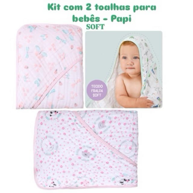 Kit 2 Toalhas de Banho Soft Especial Karinho com Capuz