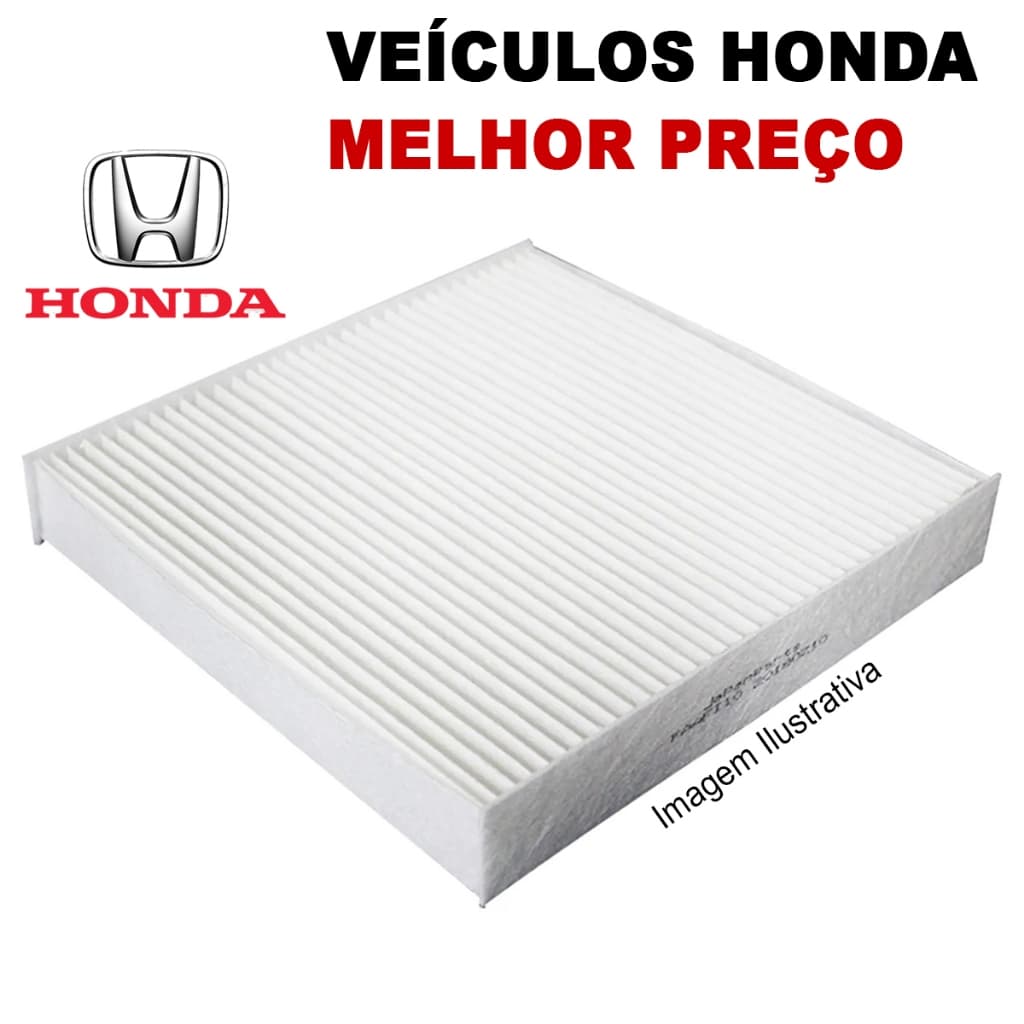 Filtro Ar Condicionado Cabine Anti Pólen Veículos Honda Civic Accord CRV Pilot Fit City