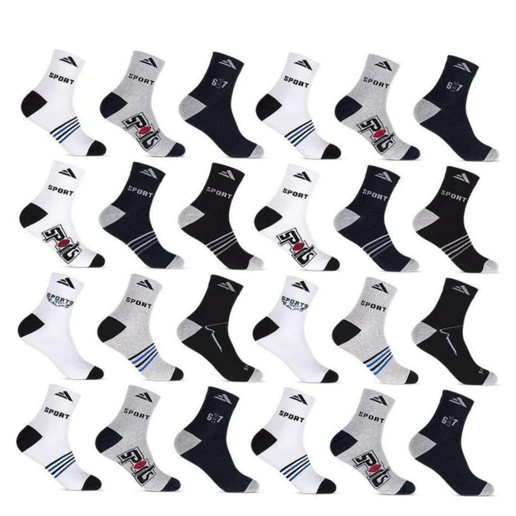 Kit C/12 Pares de Meia Altomax Cano Longo Masculina Sport
