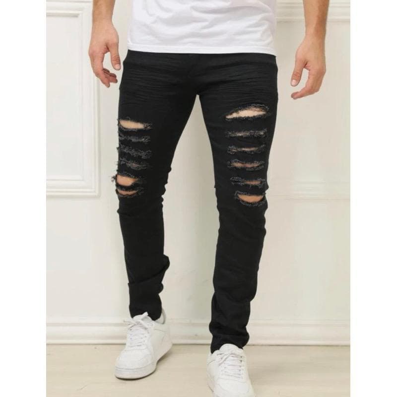 CALSA JEANS MASCULINA COM ELASTANO SKINNY RASGADA PREMIUM
