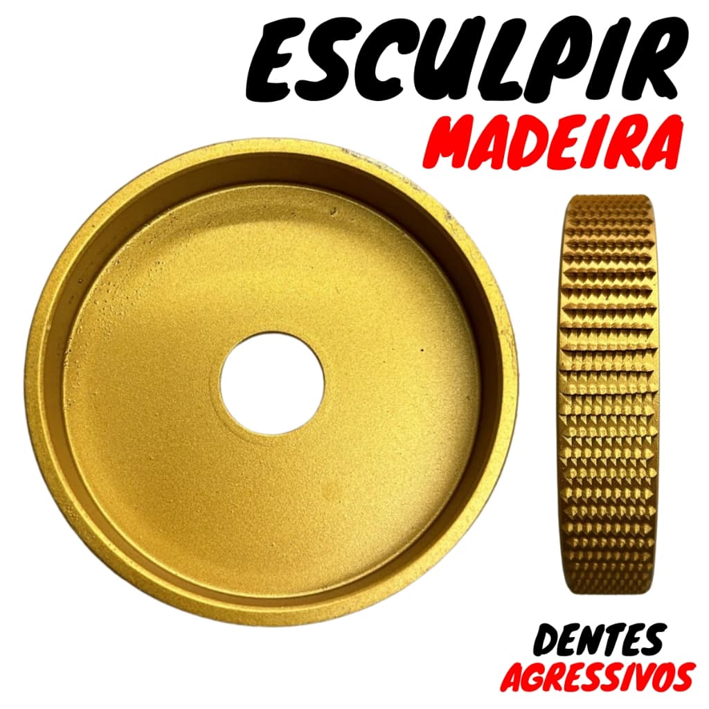 Disco Esculpir Desbastar Madeira para Esmerilhadeira Rebolo 100mm 4" - Soldaforte