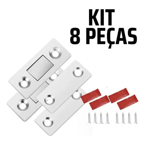 kit 8 Chapinhas Magnética Imãs Manter Porta Gaveta Armário Fechada