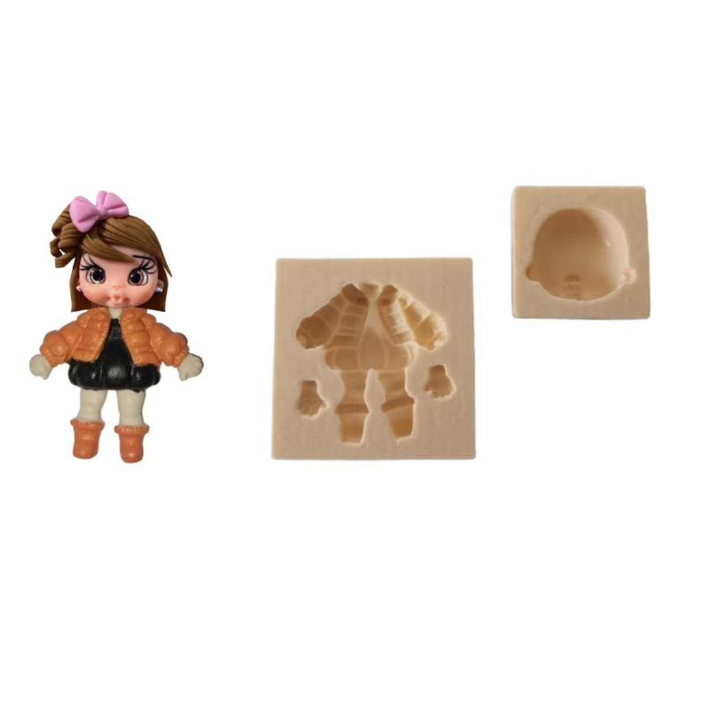Molde de Silicone Menina aplique para laços - Biscuit, Resina, Pastas e etc... (P 167)