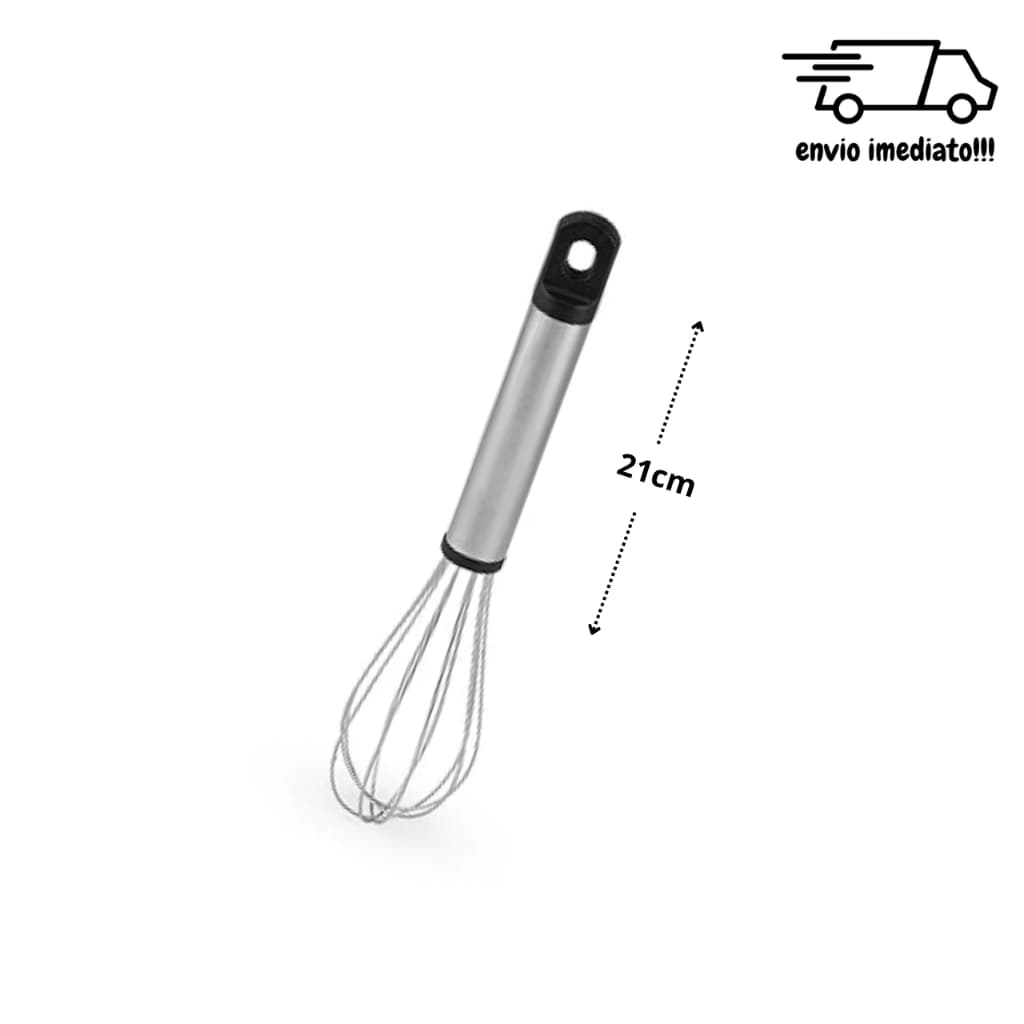 Batedor clara de ovo fue aço inoxidável inox  21cm reforcado profissional pequeno fuê fuer fuet fouet