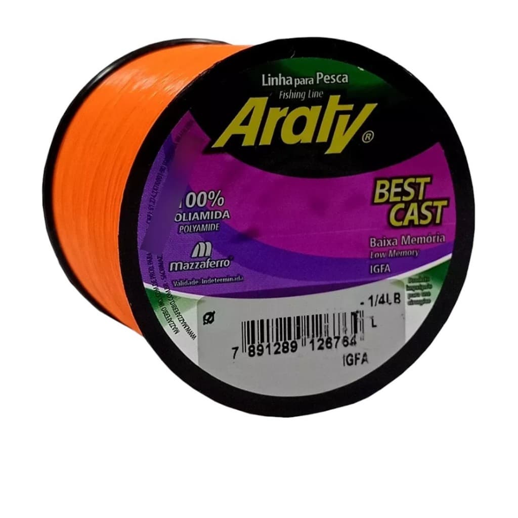 Linha Pesca Araty Best Cast 0,25 Mm 1739 Metros 11,9 Libras