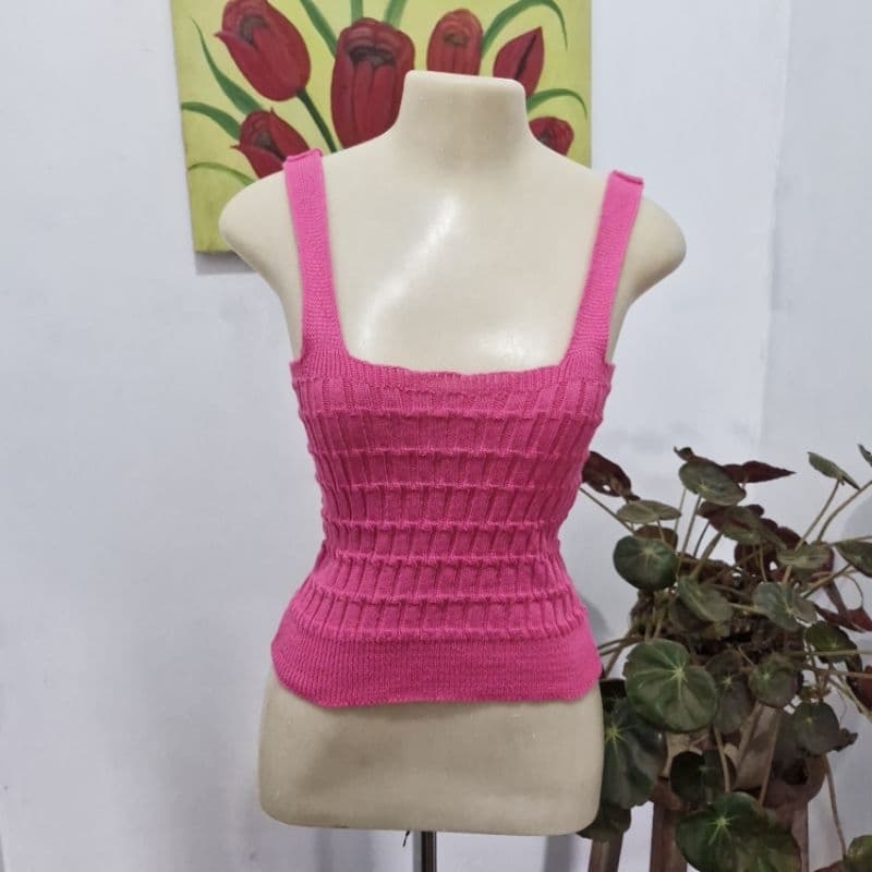 cropped  de tricô  Pink tam P