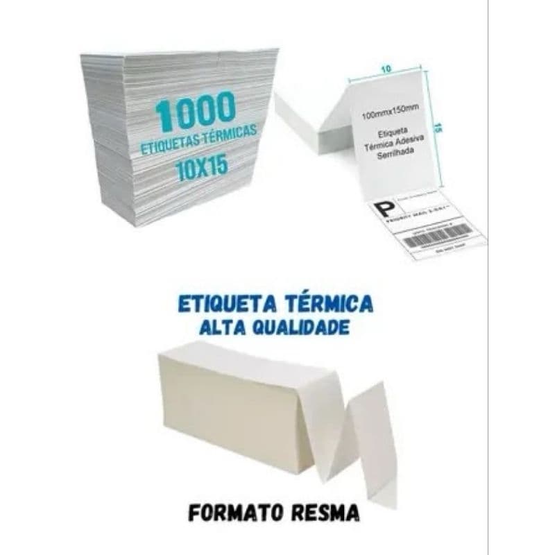 etiquetas adesiva p/impressora termica 100x150m ecommerce