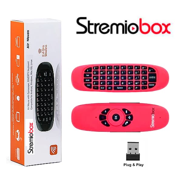 MINI TECLADO AIR MOUSE COM GIROSCÓPIO SEM FIO - STREMIO BOX