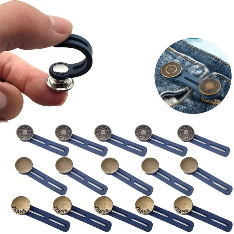 Kit 2 ou 5 Botão Extensor Calça Ajuste Instantâneo Aumenta Medidas