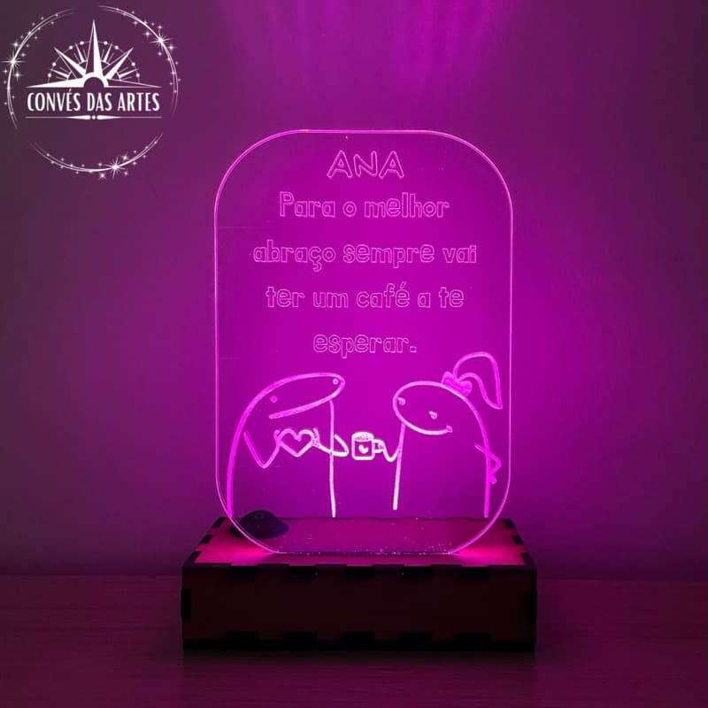 Luminária Personalizada I Love You/Amor/Love/Led/Abajur/Acrílico/Namorados/Casal/Romantico/Criativo/Presente