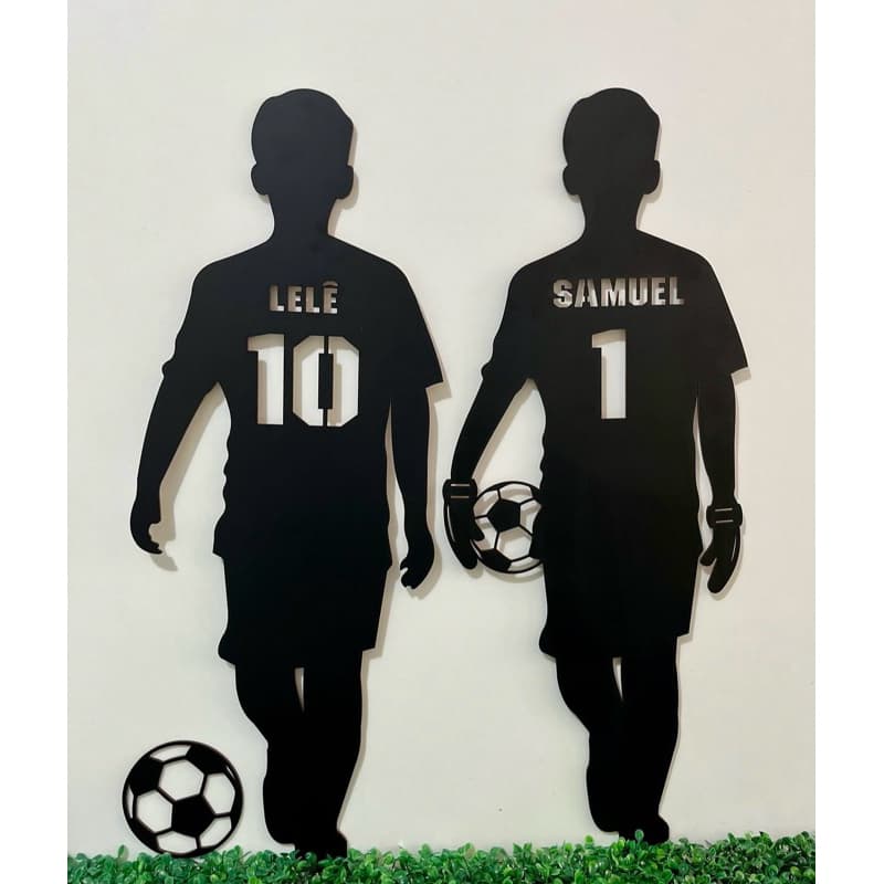 quadro jogador mdf personalizado nome e numero placa decoração parede futebol aniversario