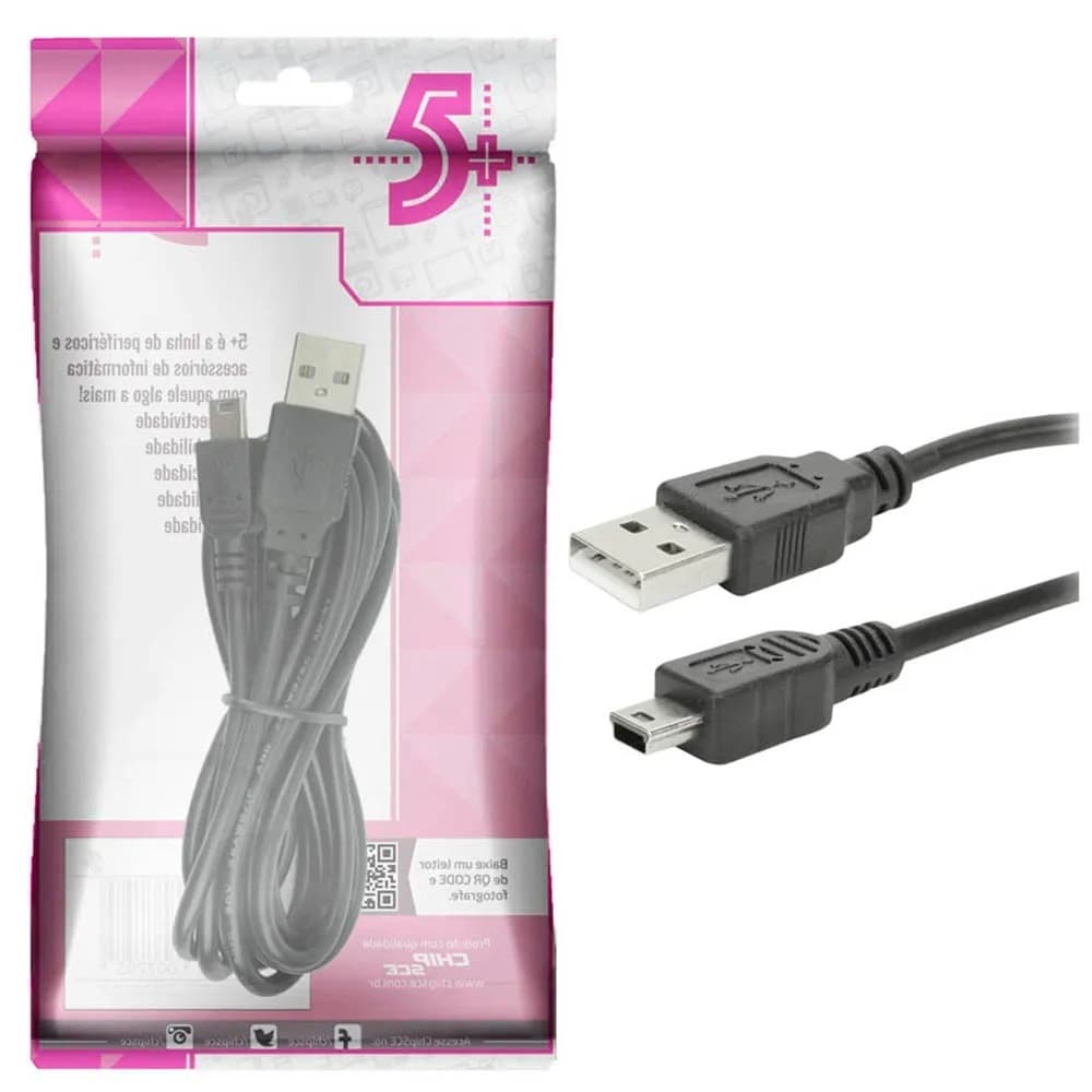 CABO USB V3 MINI USB 1,8M PRETO CHIP SCE 018-1408