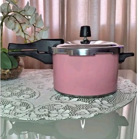 Panela de Pressão 5L Fechamento Externo Rosa Bebê