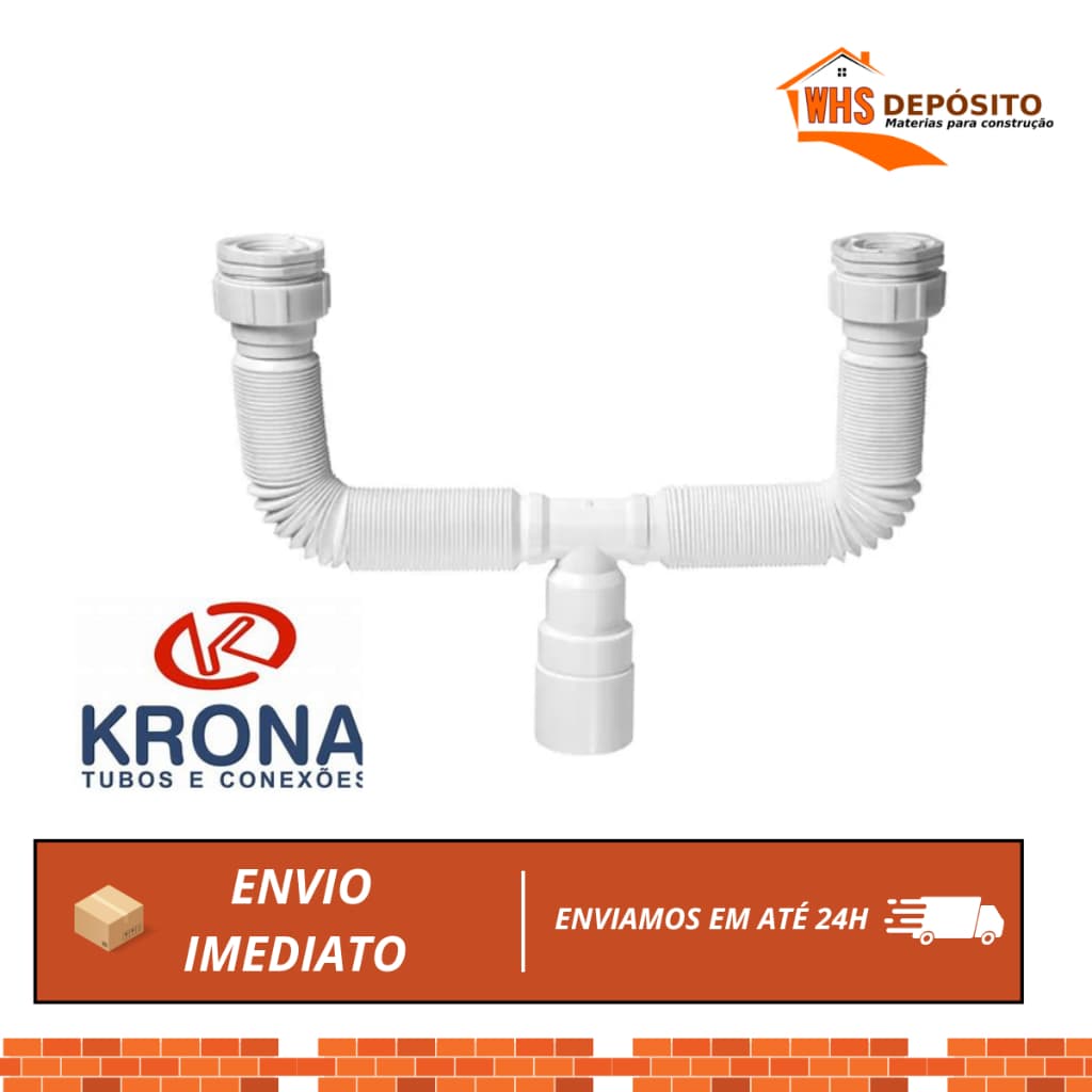 Sifão Duplo Extensível E Flexíve Universal Branco Krona