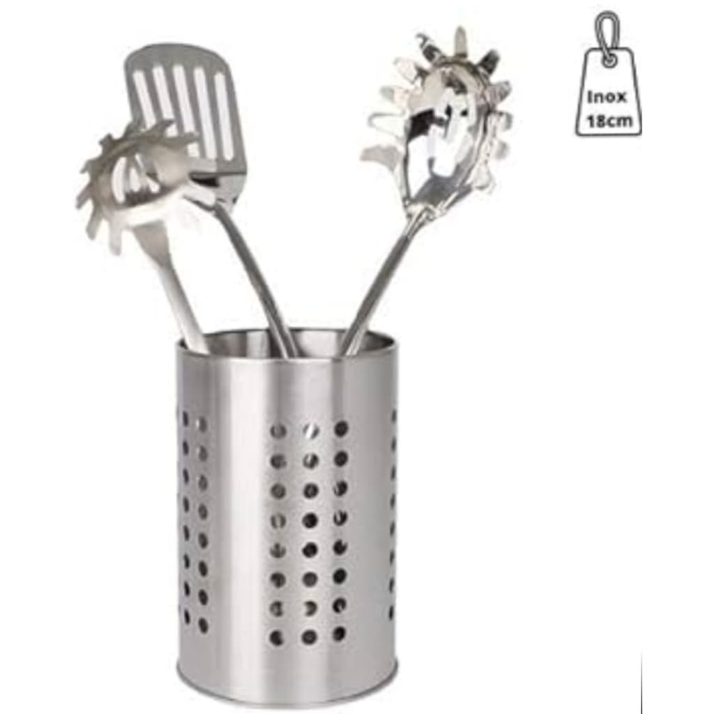 PORTA TALHER DE PIA REDONDO PRATA EM ACO INOX