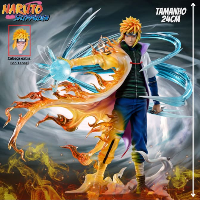 Minato Namikaze 28cm Action Figure Naruto Shippuden Colecionavel para Decoração Geek Gamer Presente Anime Japones Boneco Coleção