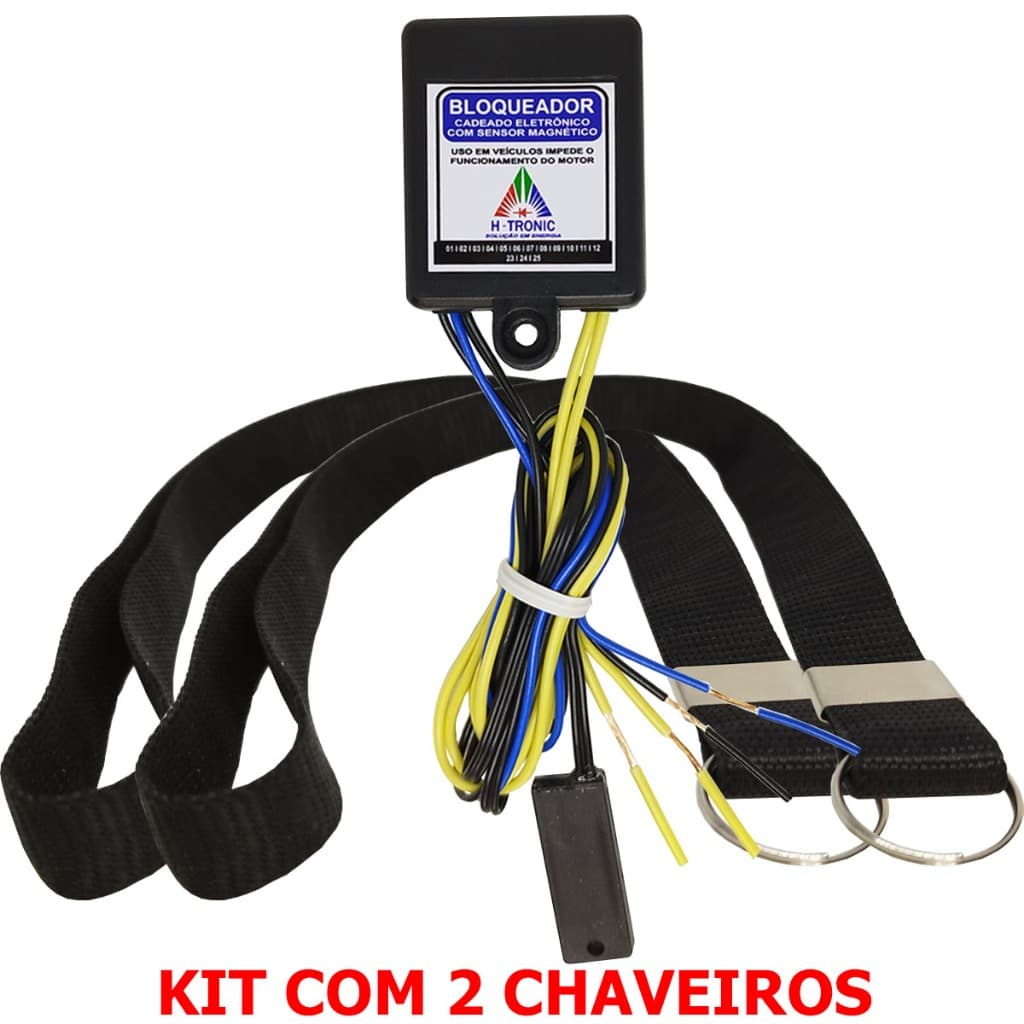 Bloqueador Antifurto Com Sensor Magnético Moto Carro c/ 2 chaveiros Segredo de partida