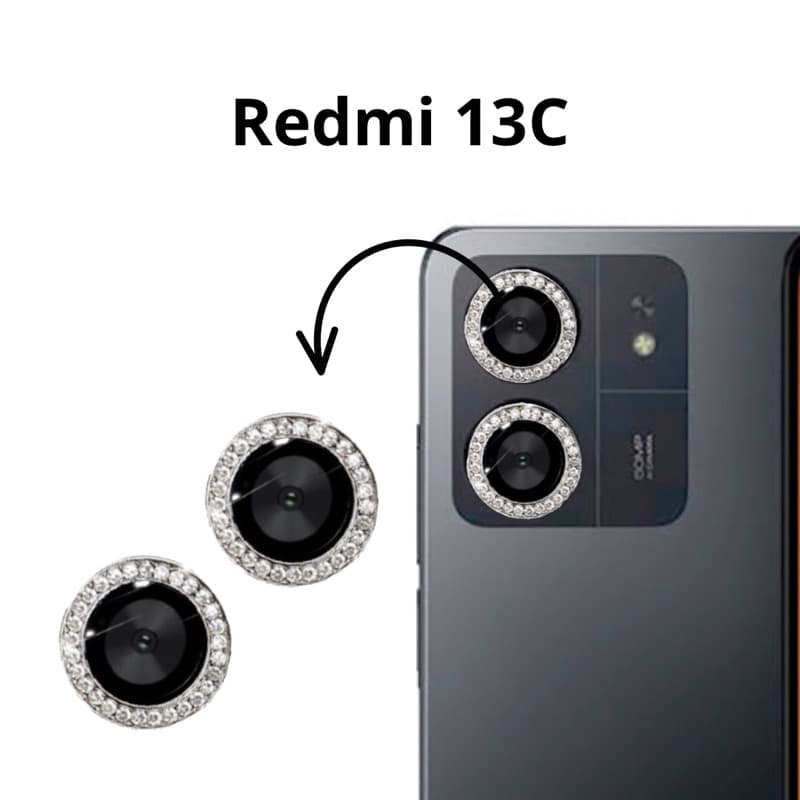 Par de Película de Câmera Traseira em Vidro com Brilho Strarss Xiaomi Redmi 13C