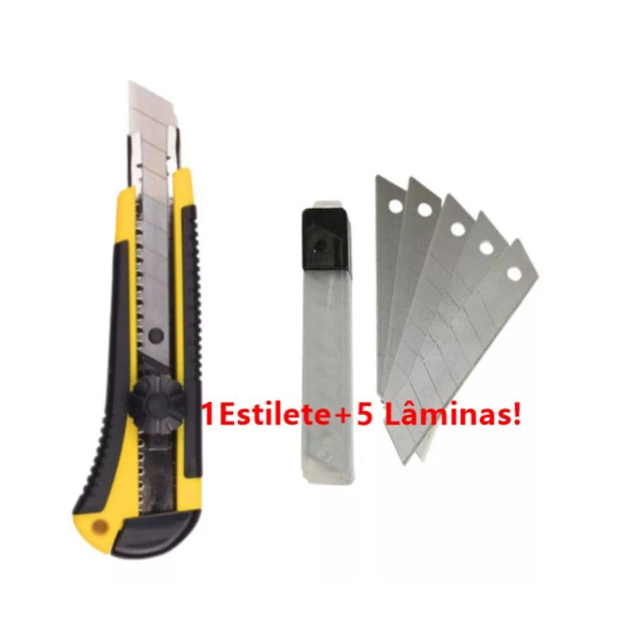 Estilete Profissional De Alta Qualidade Com 5 Lâminas 18mm