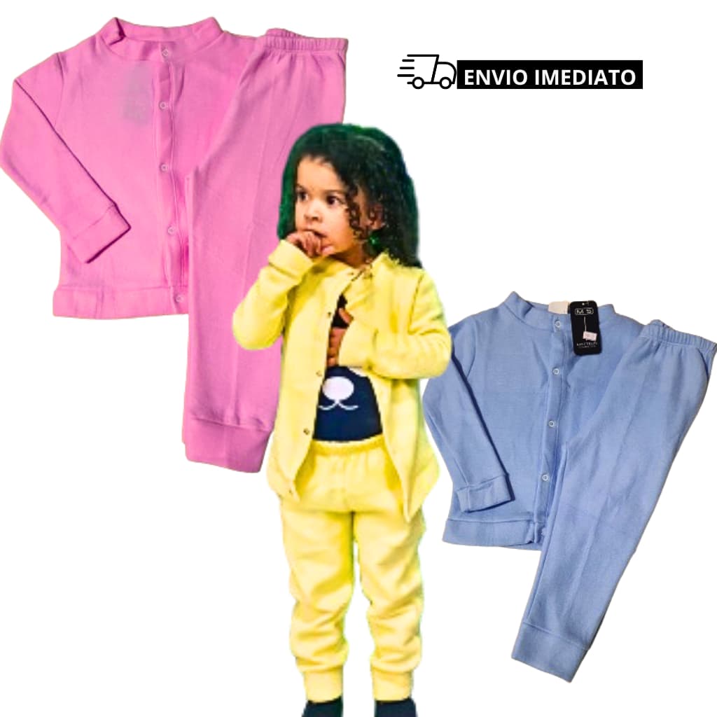 Conjunto Soft Quentinho Aberto Peluciado Manga Longa Infantil Roupa de Frio Inverno