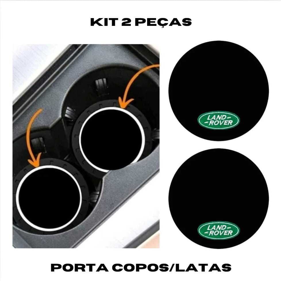 Feltro Porta Copos Latas Redondo Land Rover Macio Automotivo Universal Para Console 2 Peças (Par)