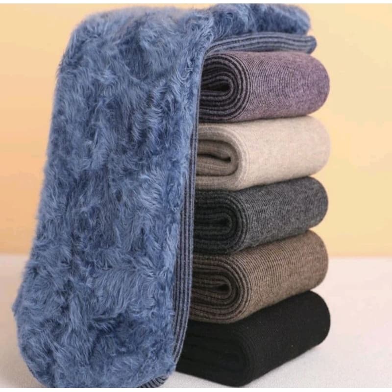 2 / 4 pares Meia Fleece Caxemira Tubo Masculina 34 a 43 unisex grossa lã forrada Térmica meias snow