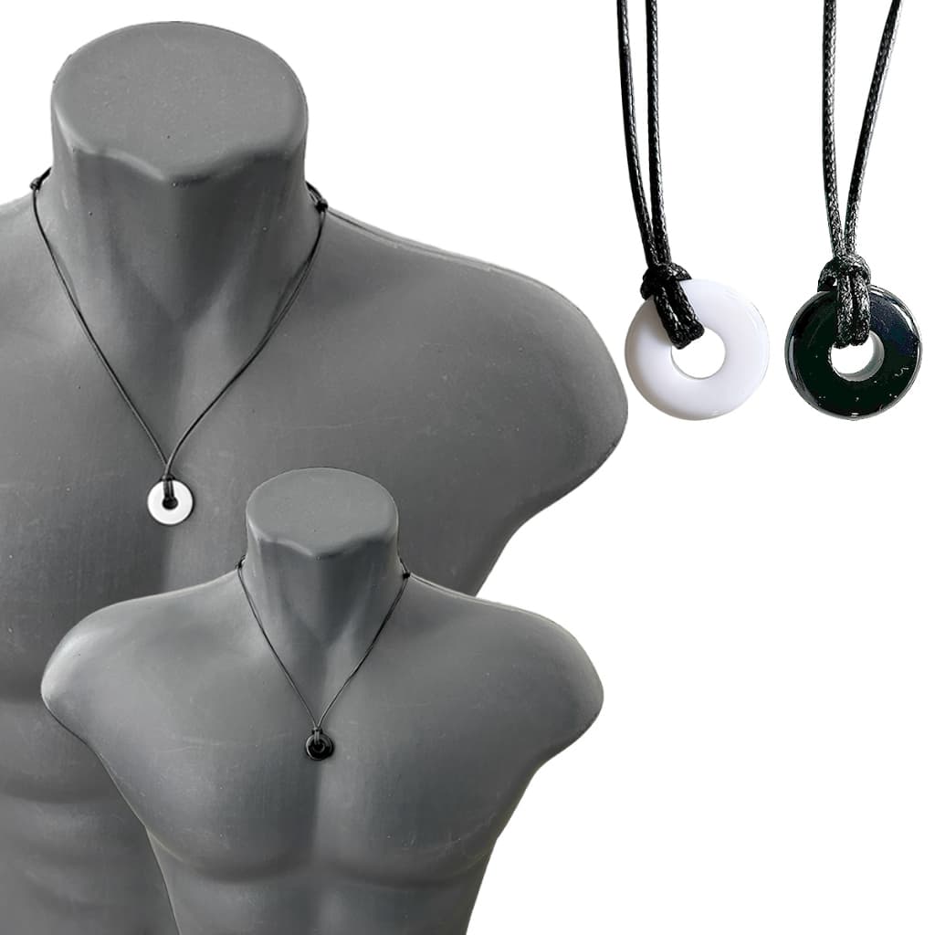 Colar  Yin Ying Yang Pingente Abs Liso Proteção Sorte Namoro Amizade Bem Mal Dois Lados