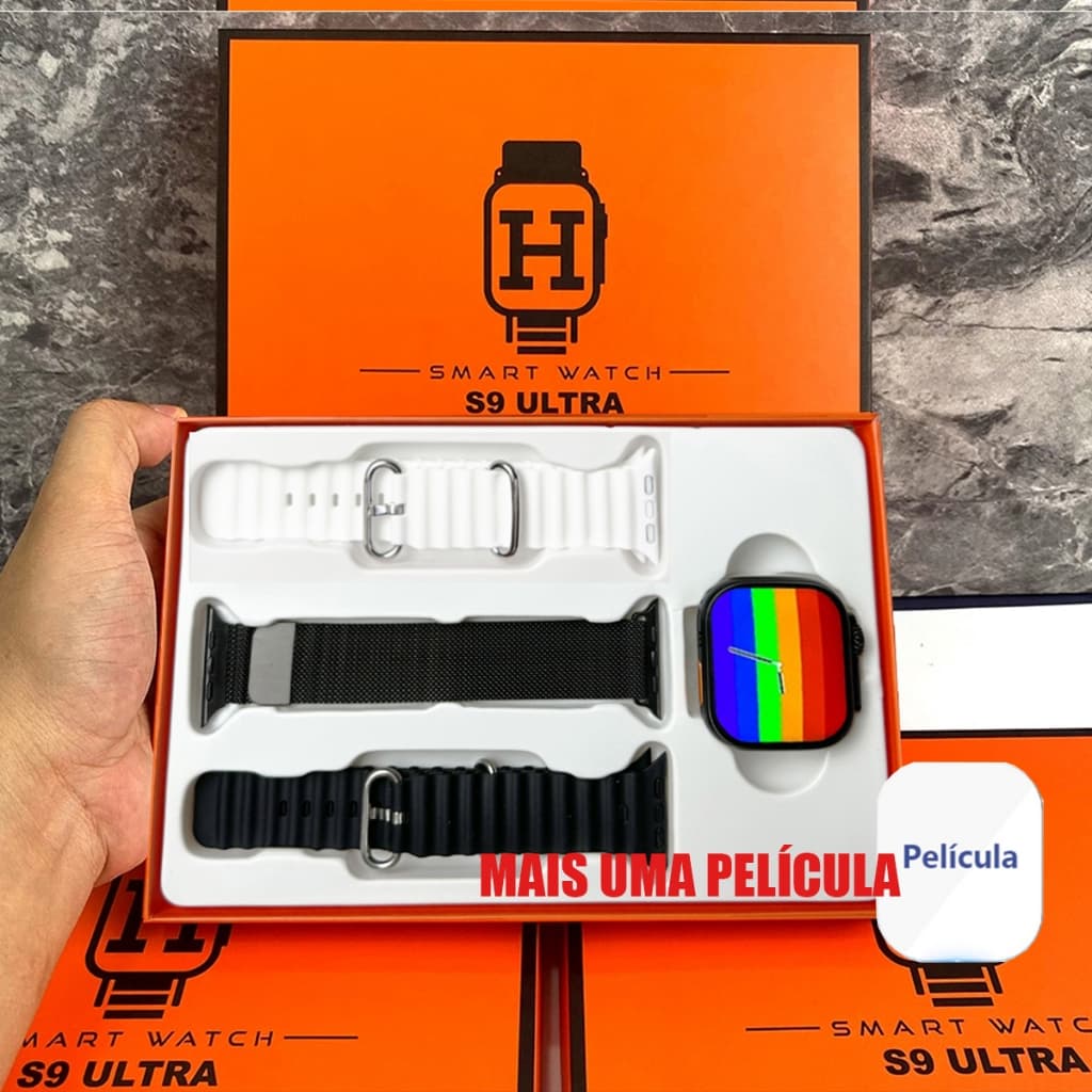 2026 Novo Fashion S9 ULtra 2.2 inches Smart Watch Três Tipos De Pulseiras Esportivas Para Series