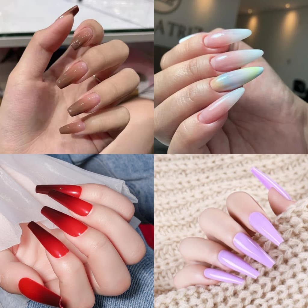 12 Piece Unha Postiça Bailarina Degradê