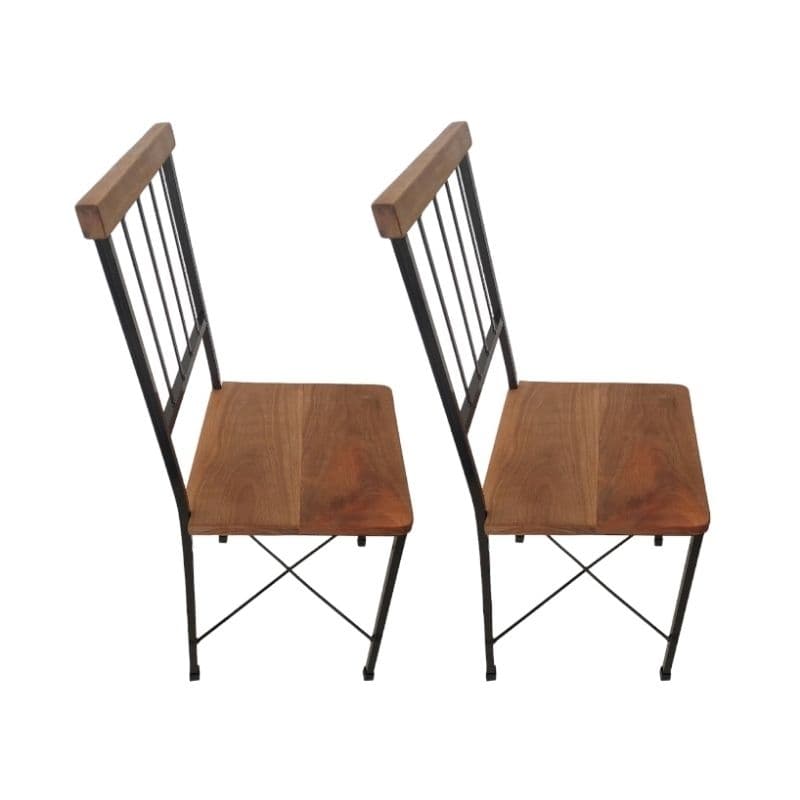 KIT 2 Cadeiras Resistentes Ferro e Madeira | Cadeira para restaurante | Cadeira para bar | Cadeira para lanchonete
