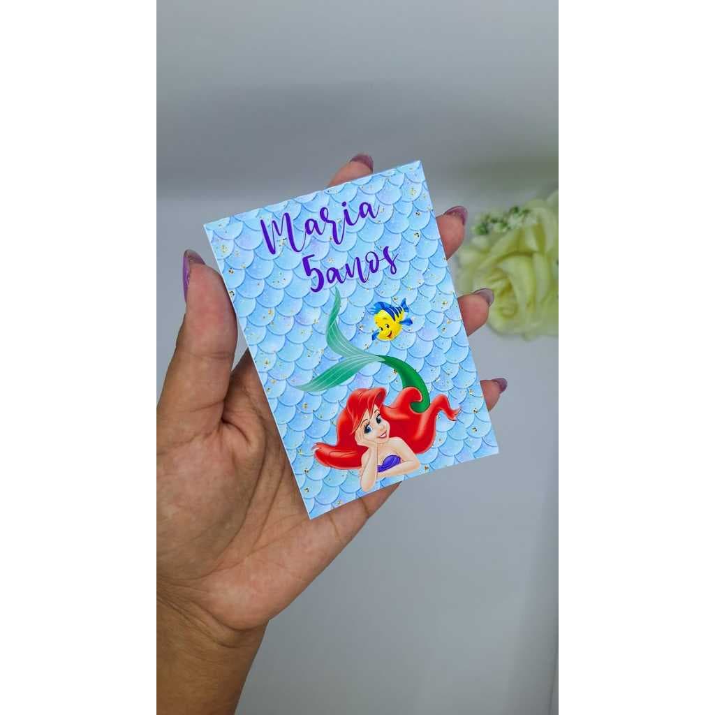 Bloquinho personalizados- Lembrancinhas de fim de festa- Lembrancinhas Personalizadas- Festa Sereia- Ariel