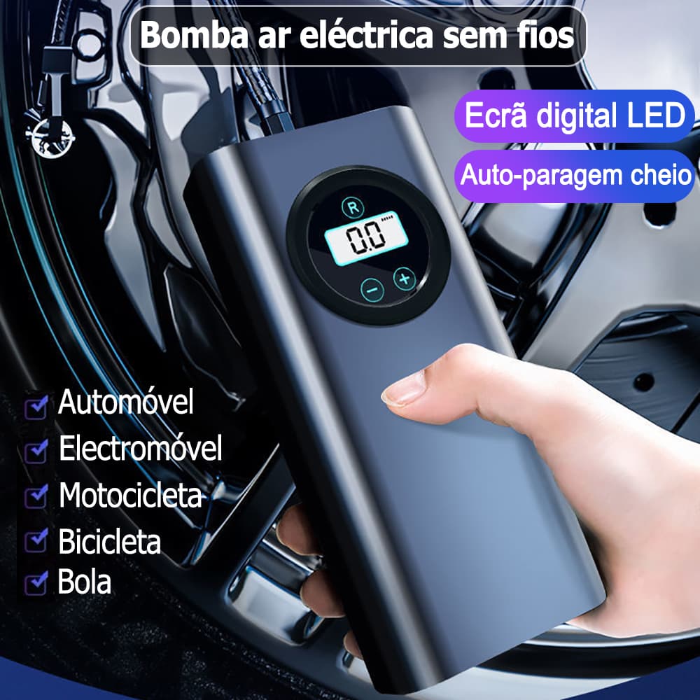 150PSI display digital bomba de ar elétrica sem fio pneu inflator motocicleta carro bicicleta compressor de ar portátil