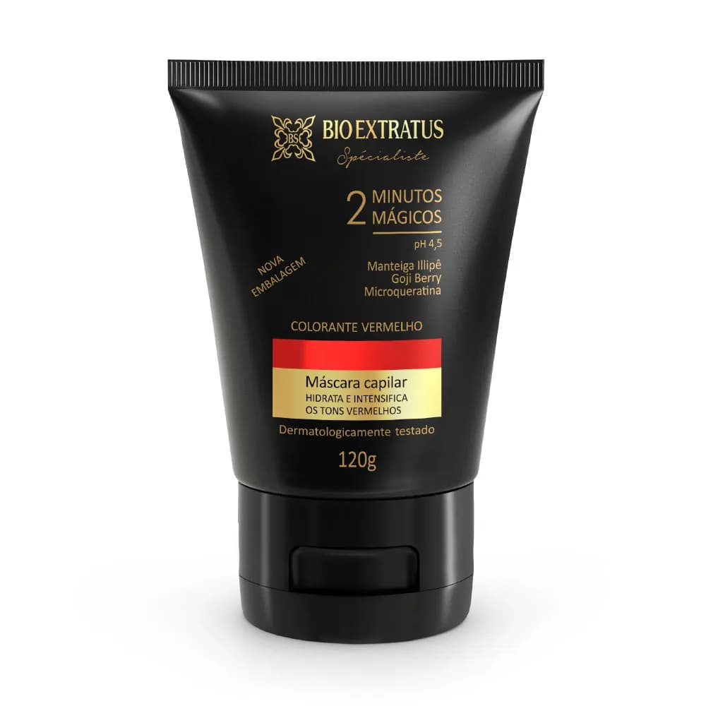 Máscara colorante cor vermelho Bio Extratus 120g