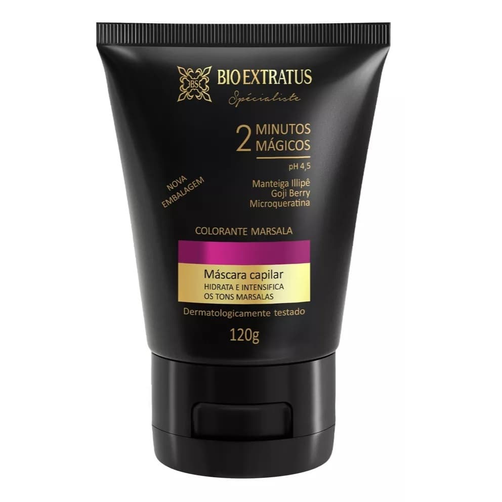 Máscara colorante cor marsala Bio Extratus 120g
