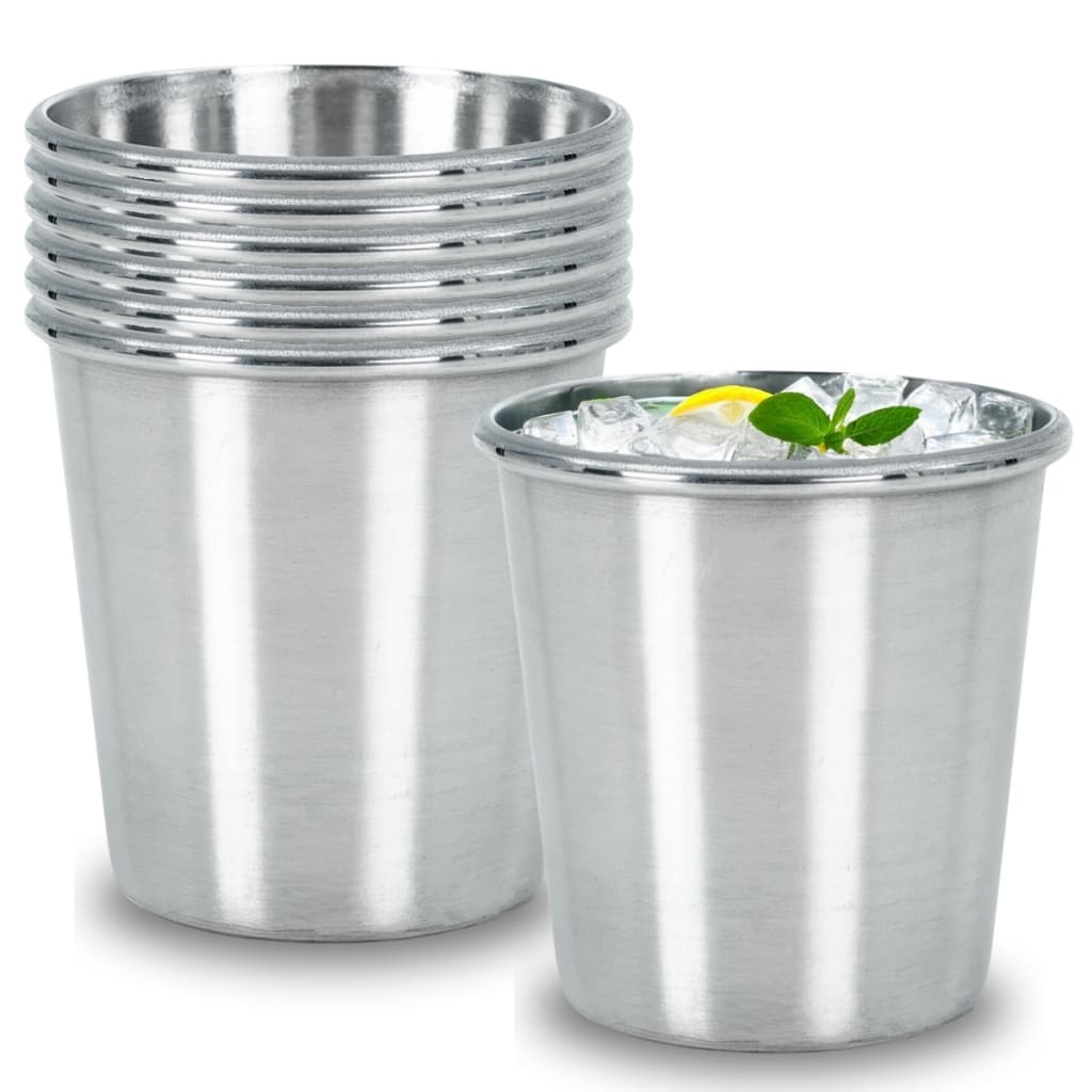 Kit 6 Copos de Alumínio Caneca Para Refeitório Merenda 300 ml