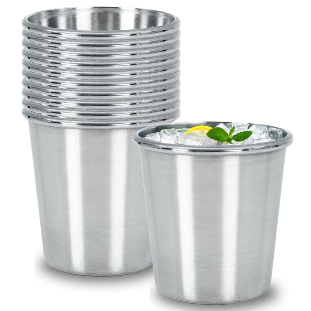 Kit 10 Copos de Alumínio Caneca Para Refeitório Merenda 300 ml