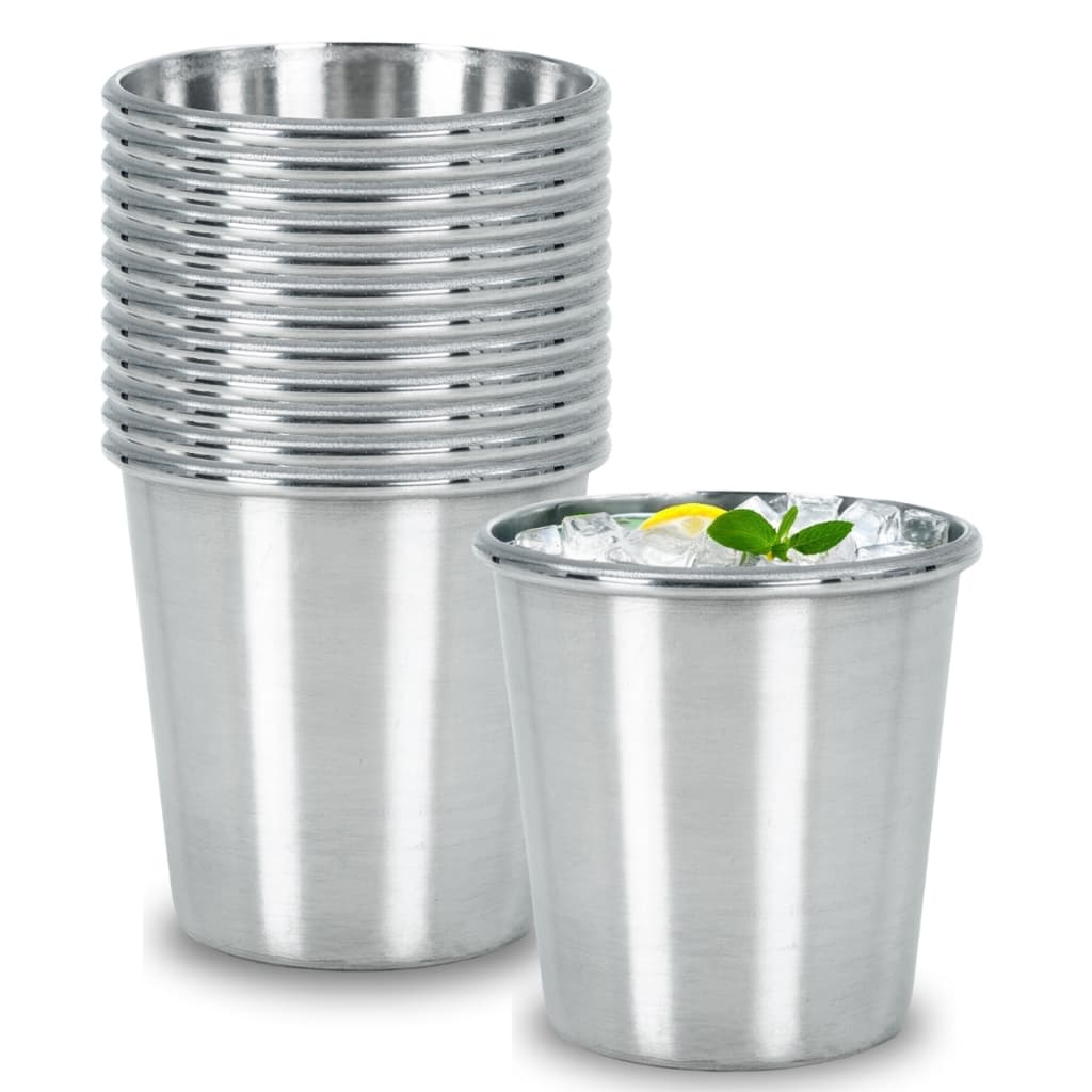 Kit 12 Copos de Alumínio Caneca Para Refeitório Merenda 300 ml